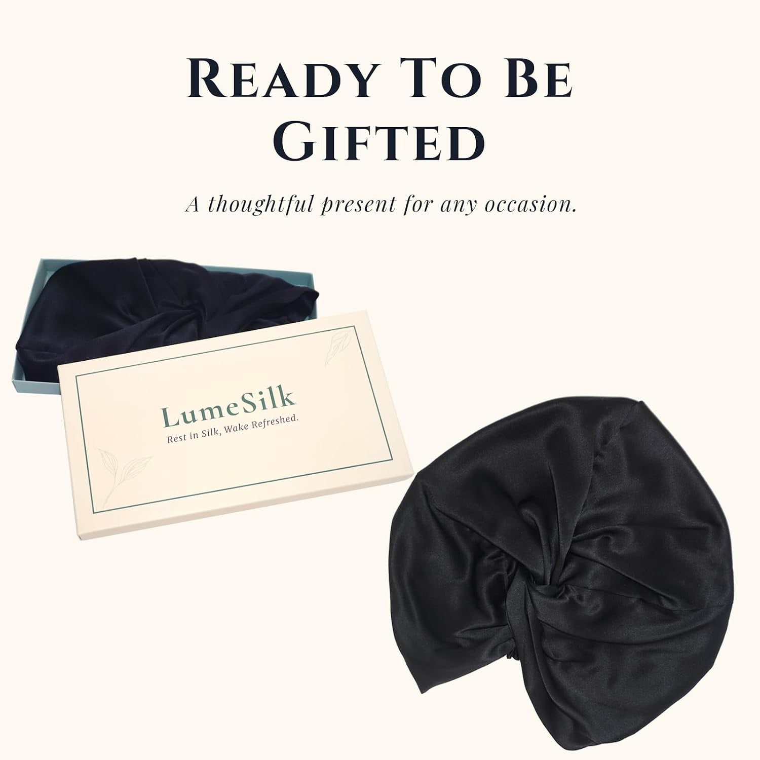 Black Double Layer Mulberry Silk Bonnet: image 6