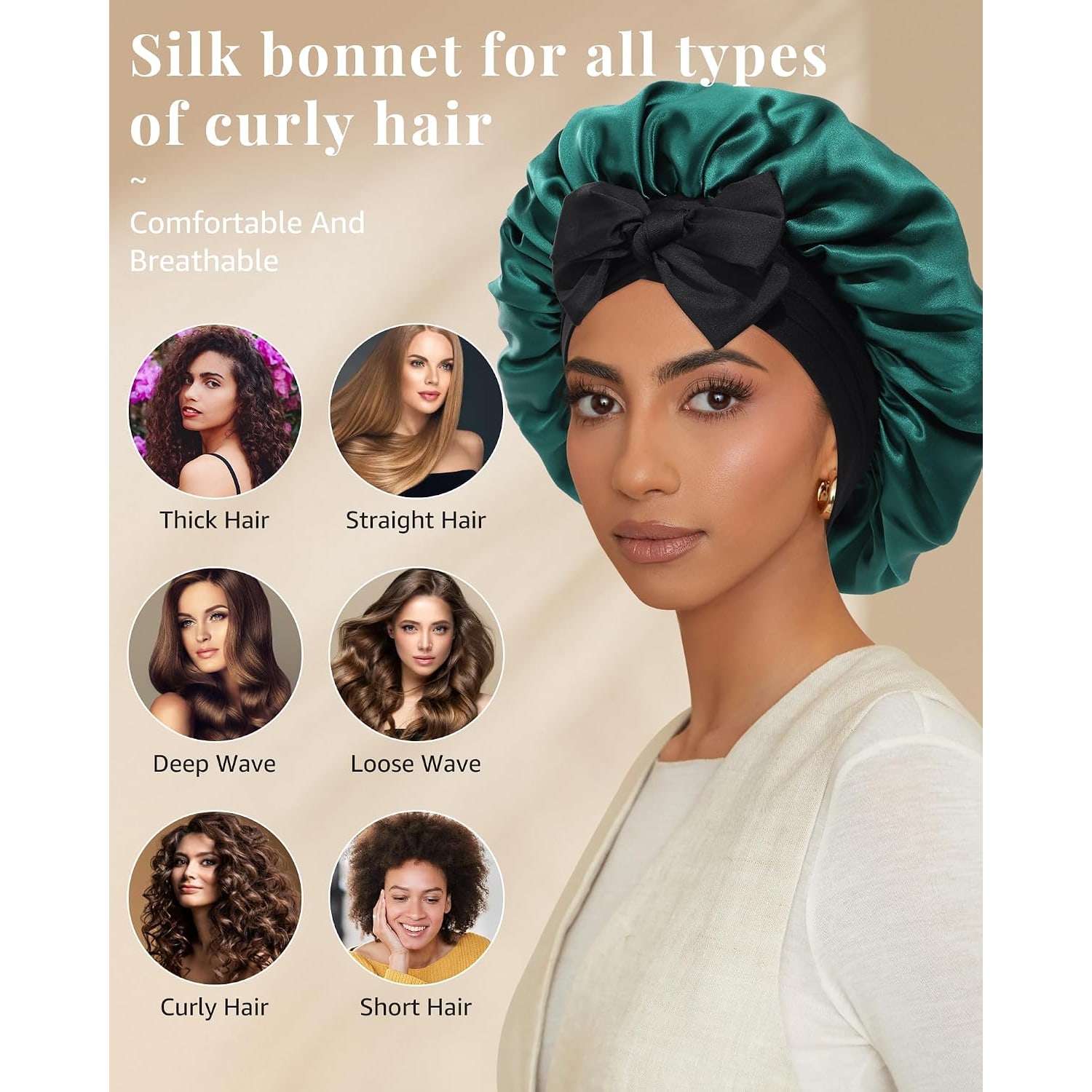 Reversible Mulberry Silk Bonnet in Black and Green