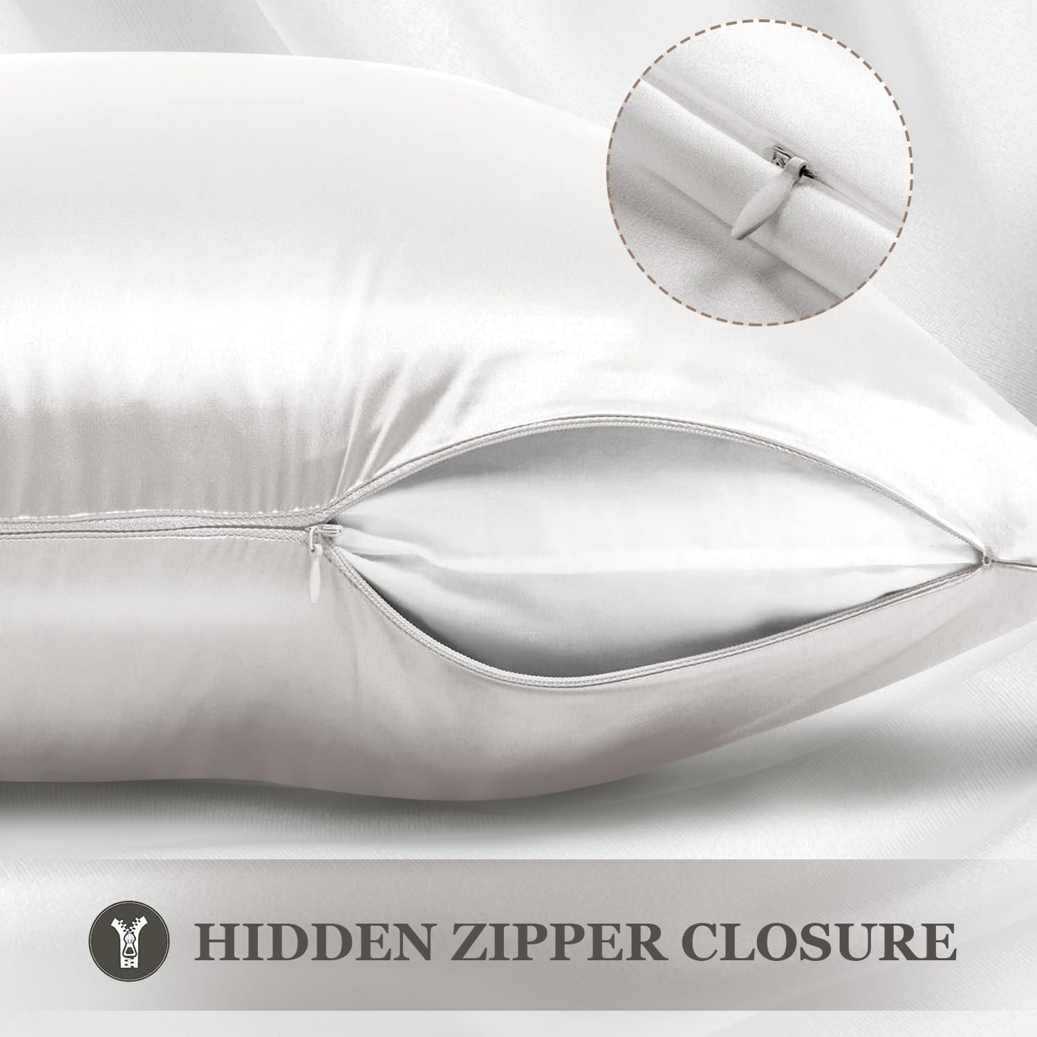 Ivory 22 Momme Mulberry Silk Pillowcase (Standard)