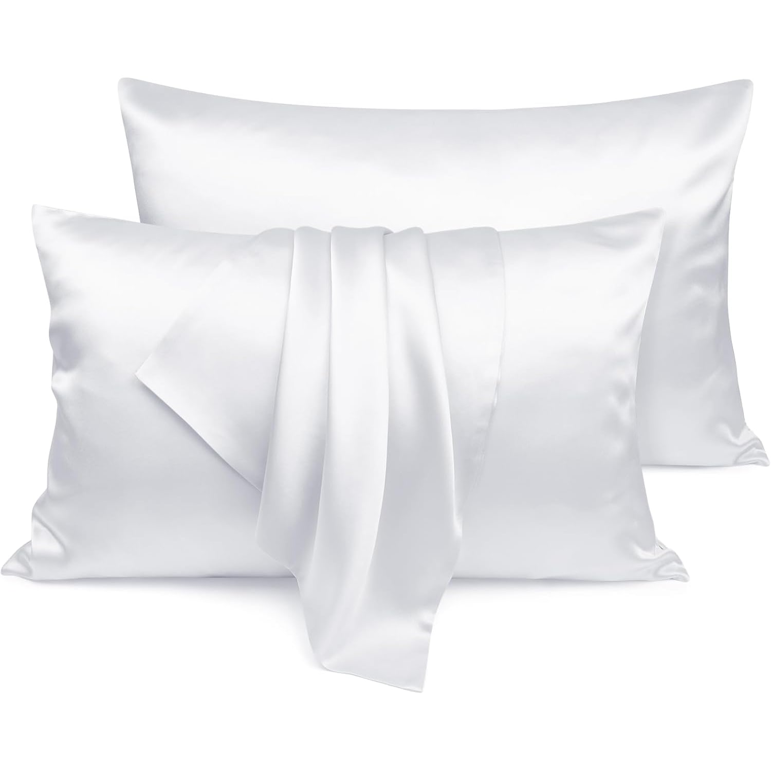 White Mulberry Silk Pillowcases, King, 2 Pack