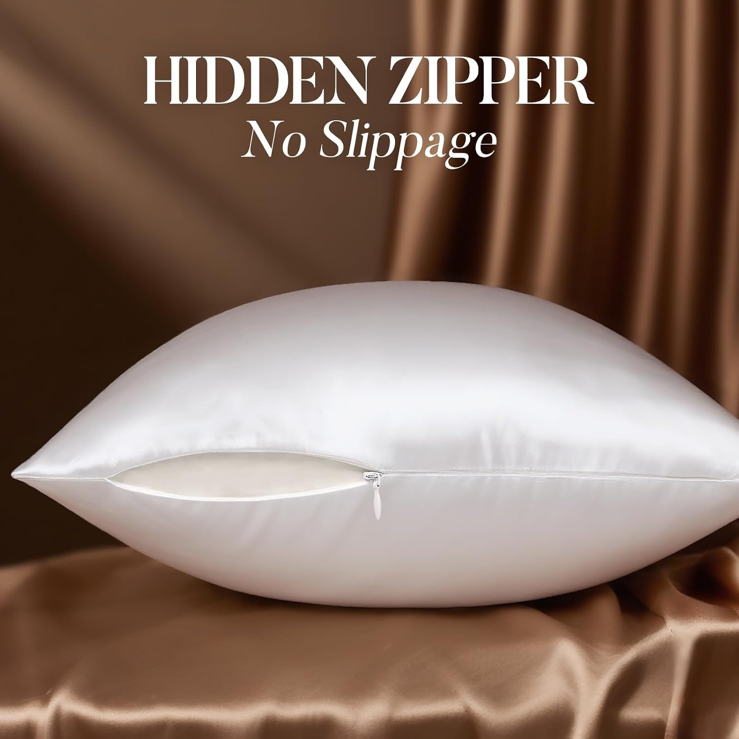 White Mulberry Silk Pillowcases, King, 2 Pack