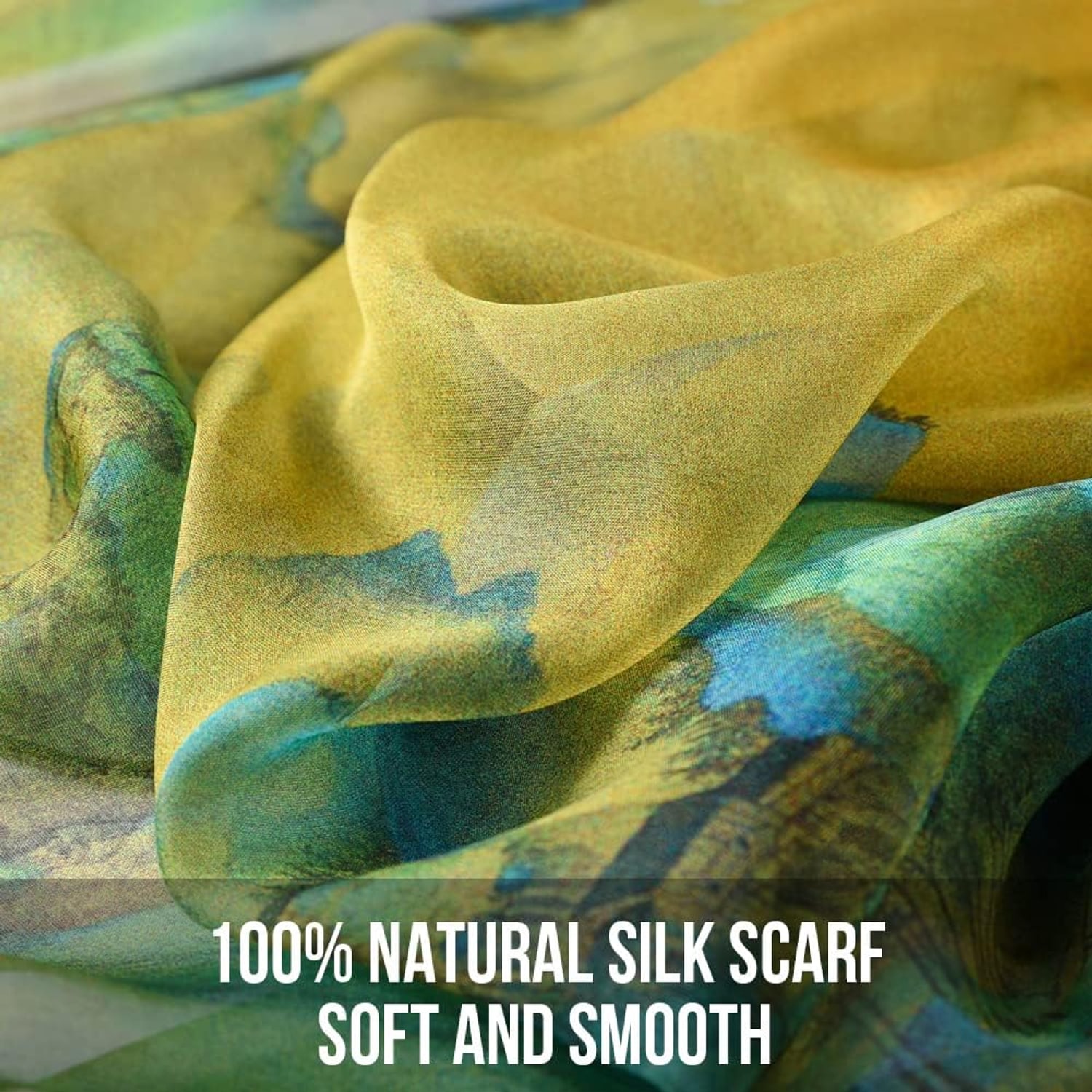 Landscape Print Large Silk Shawl