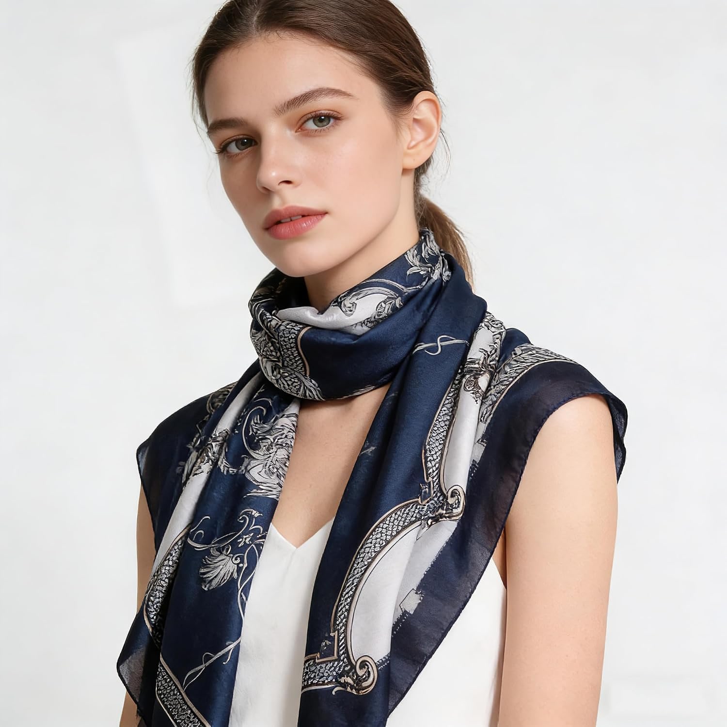 Long Lightweight Mulberry Silk Scarf