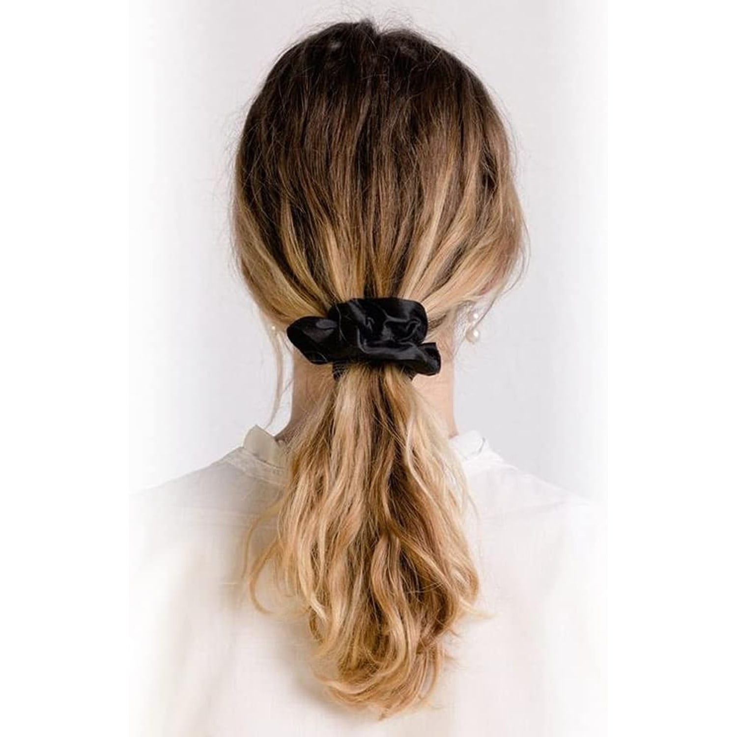Black Mulberry Silk Scrunchies 3 Pack