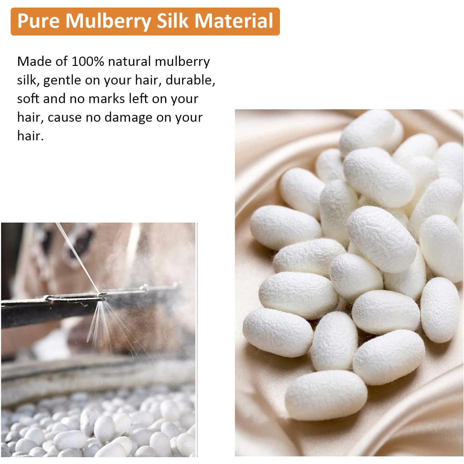 Slim Mulberry Silk Scrunchies 4 Pack (Black, Blue, Cream)