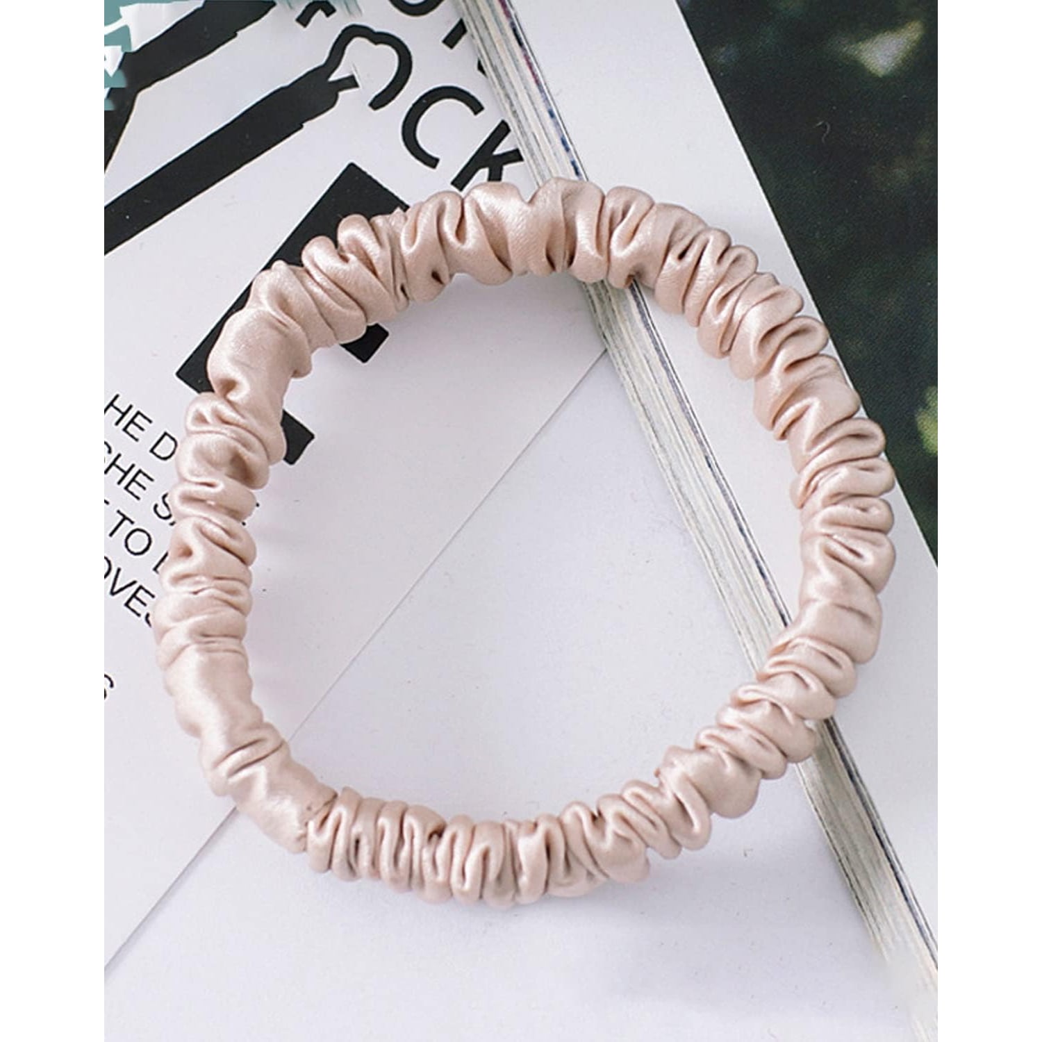 Small Silk Scrunchies 5 Pack, Neutral Colours