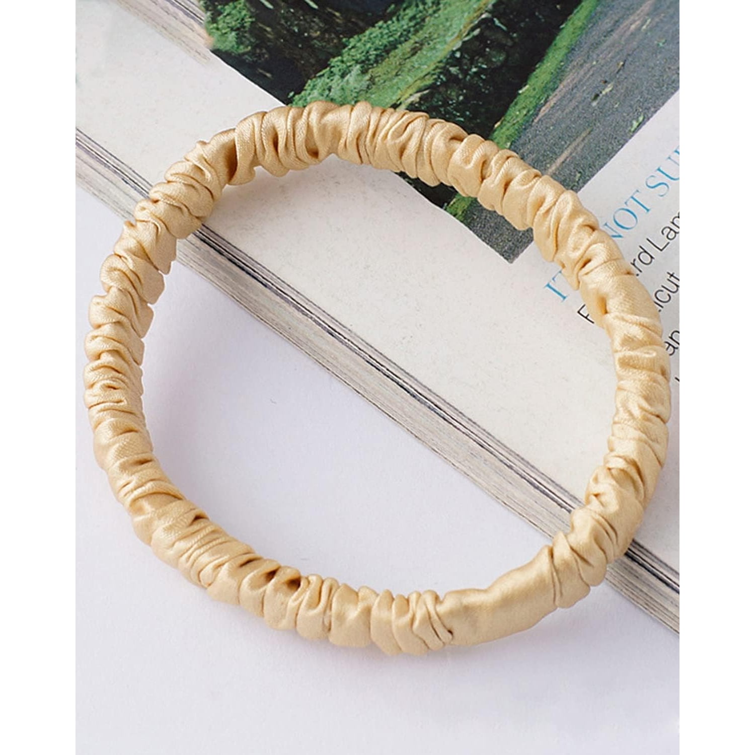 Small Silk Scrunchies 5 Pack, Neutral Colours