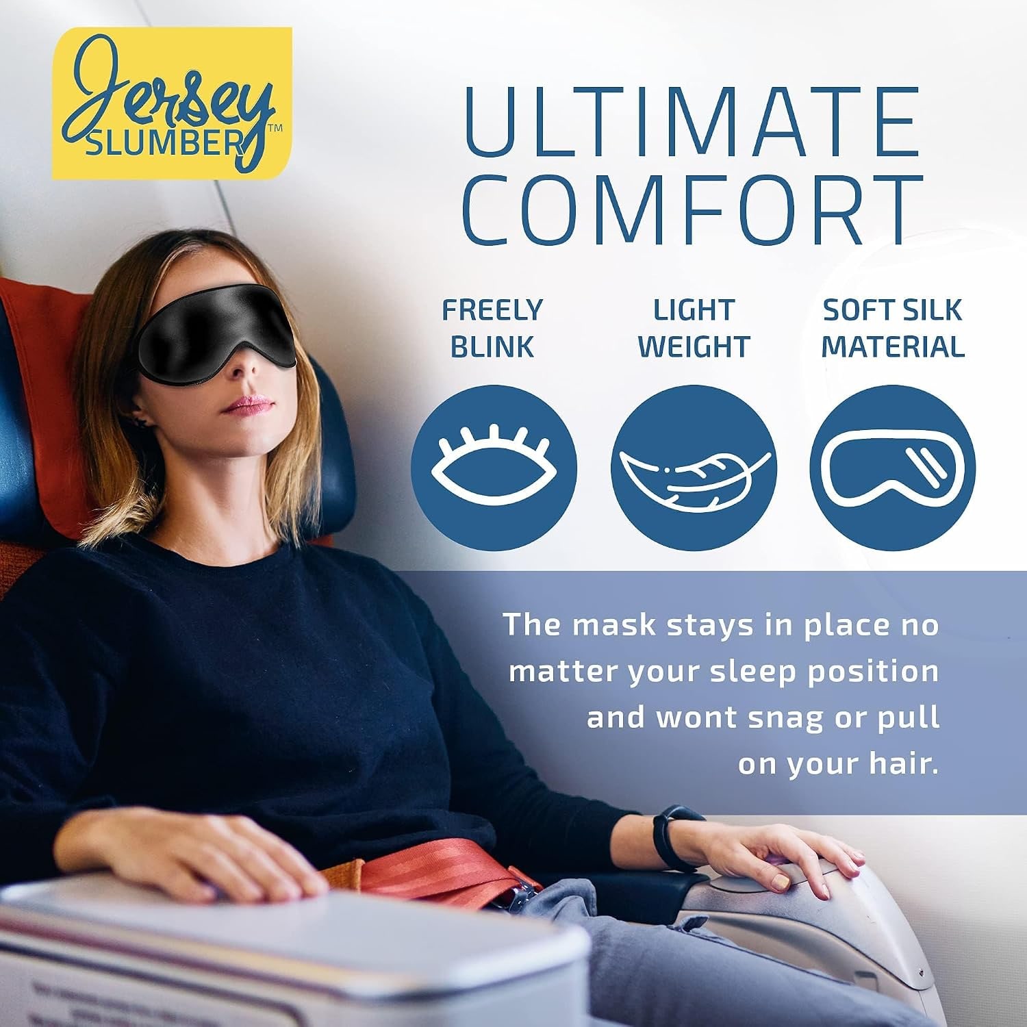 Black Silk Sleep Mask for Side Sleepers: image 2