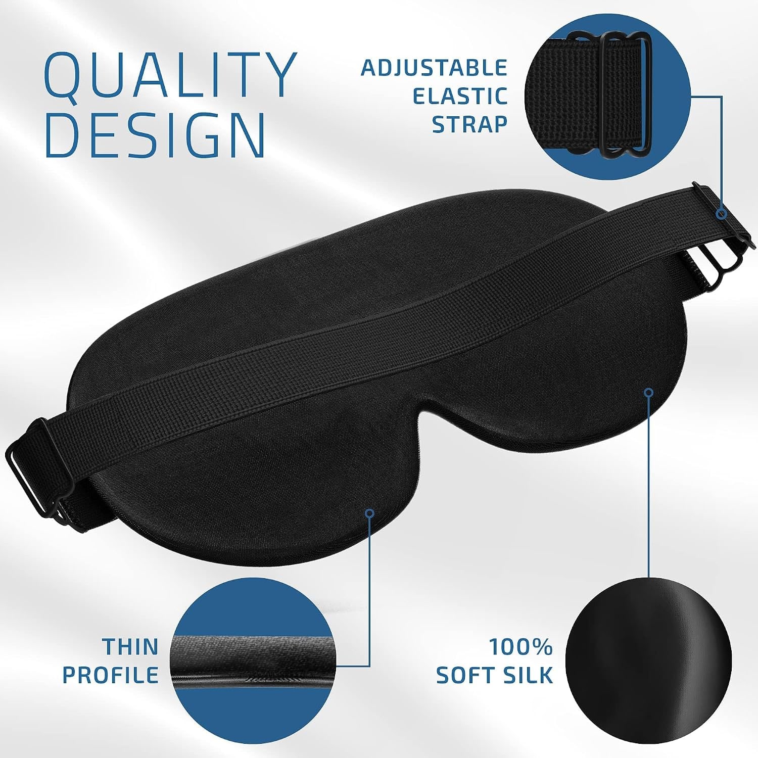 Black Silk Sleep Mask for Side Sleepers: image 3