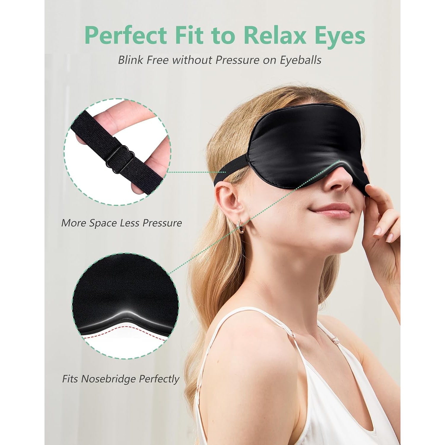 Mulberry Silk Sleep Masks 2 Pack, Black