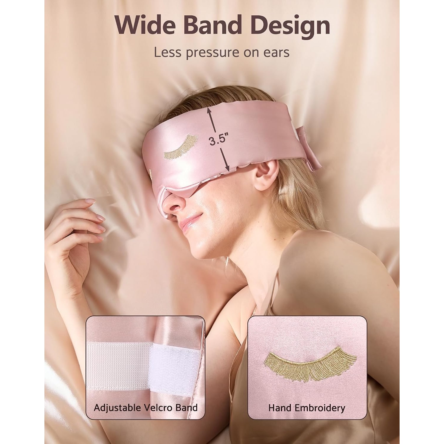 Pink 22 Momme Contoured Mulberry Silk Sleep Mask