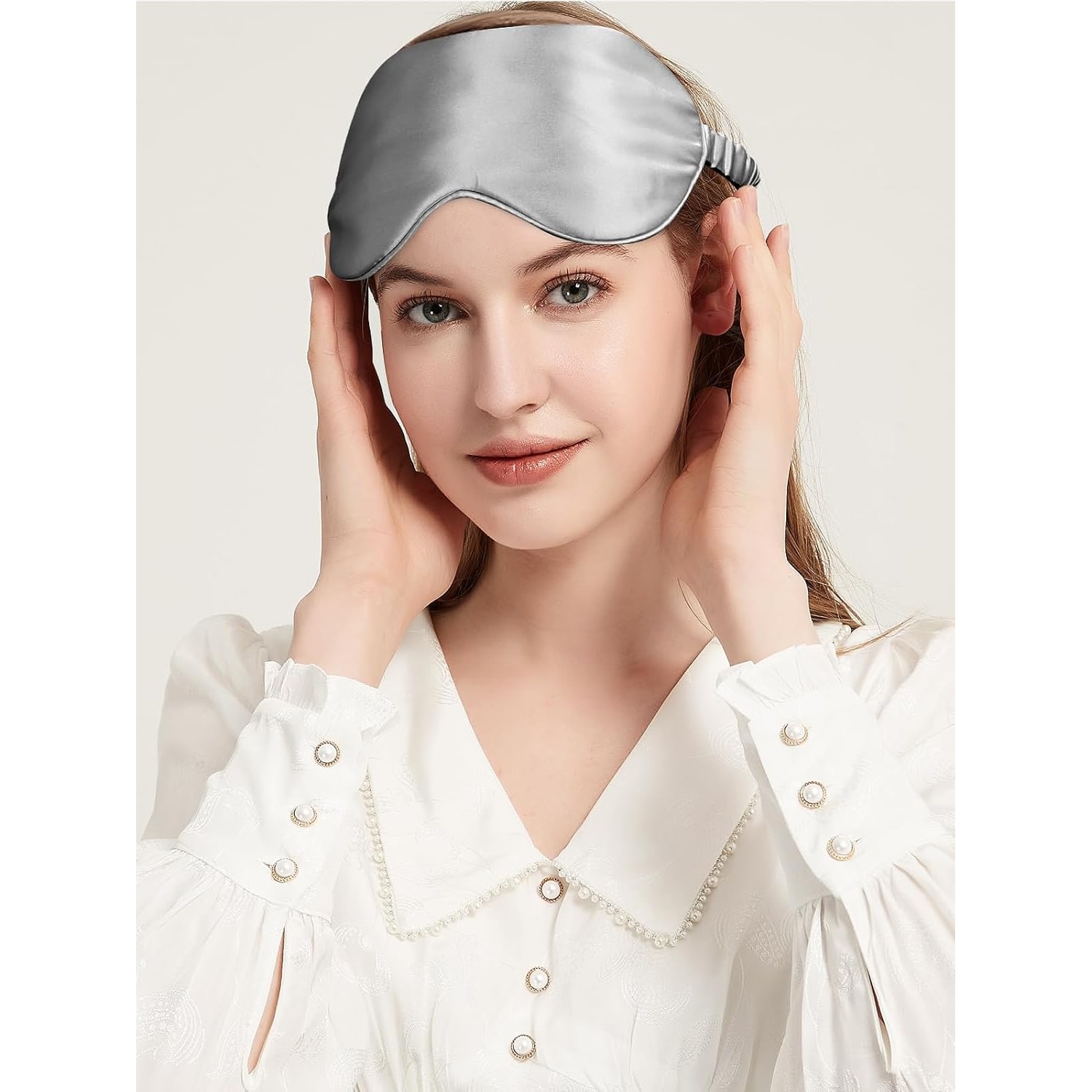 Silver Grey 19 Momme Mulberry Silk Eye Mask
