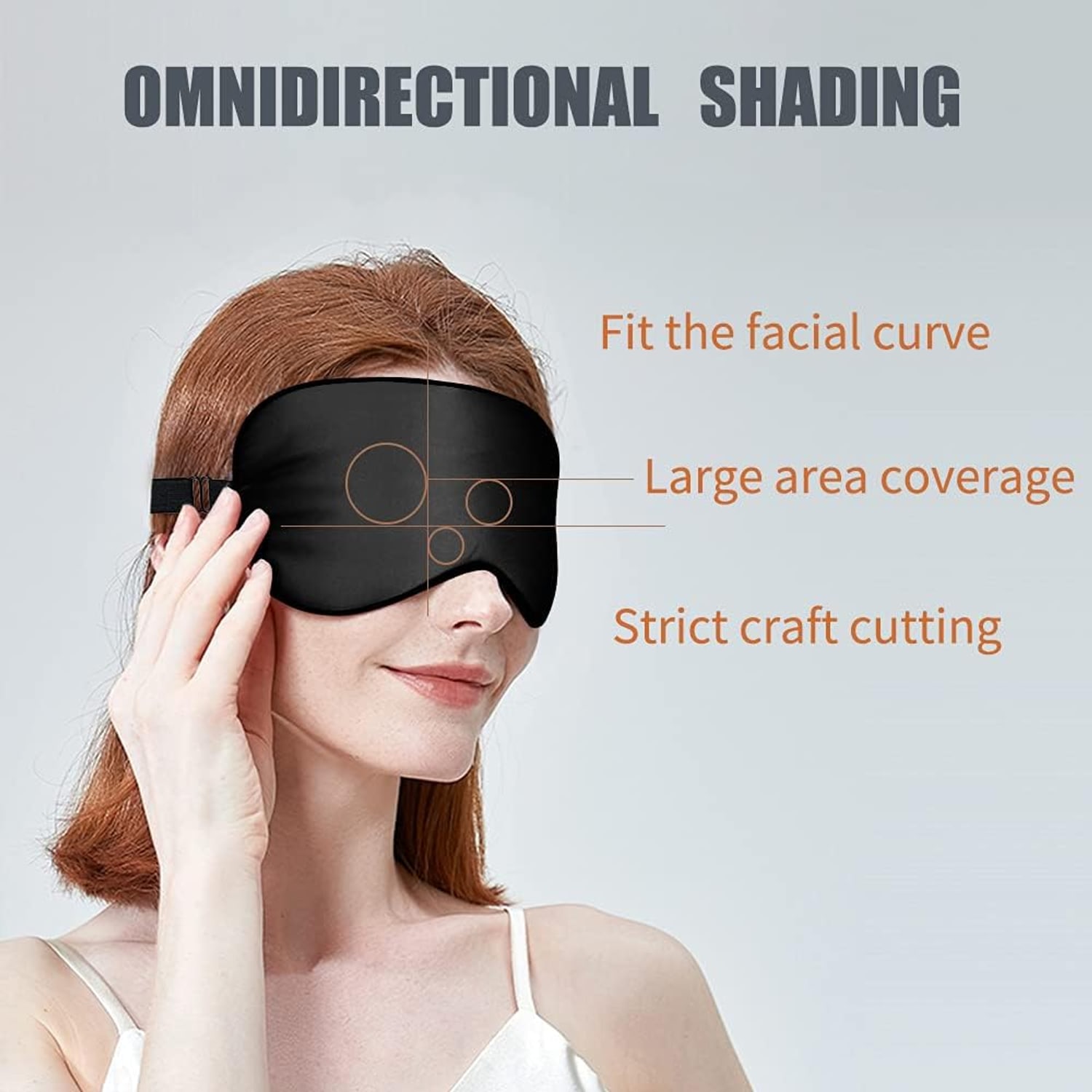 Wide Black Silk Sleep Masks, 2 Pack
